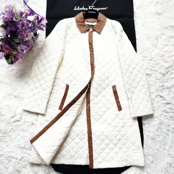 새상품 살바토레 페라가모 가죽 마틀라세 퀼팅 코트 롱