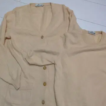 캐시미어 100% 베이지 가디건 스웨터 세트