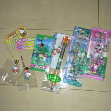 [택 포함 미사용 새상품] 지역 한정 키티 스트랩 볼펜 6개 세트