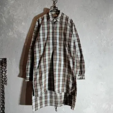 50s-70s 빈티지 하프 버튼 롱 테일 셔츠 그랑파 셔츠 구제 의류