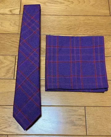 더 스타일리스트 재팬 넥타이 손수건 세트 퍼플