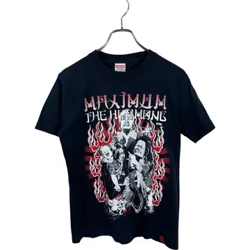 맥시멈 더 호르몬 밴딩 티셔츠 뮤직 티 밴 티 블랙 S