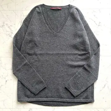 캐시미어 100% V넥 니트 그레이