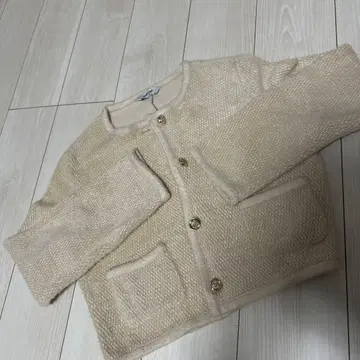 8 second 베이지 니트 가디건 M