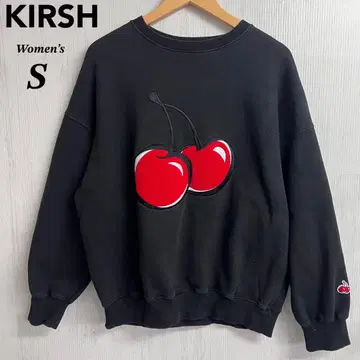 KIRSH 체리 자수 맨투맨 S 블랙