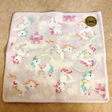 [ 미사용 ] FEILER 유니콘 손수건 페이 페일러 핑크 완판 단종품