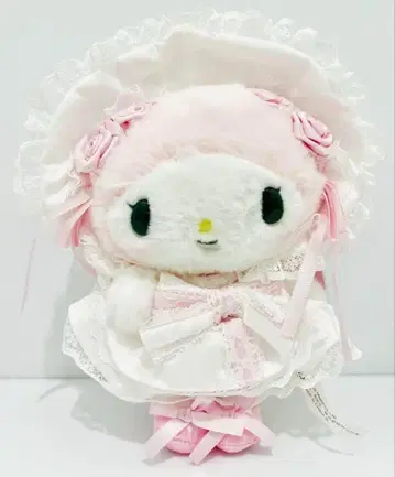 마이멜로디 마스코트 홀더 화이트 프릴 디자인 산리오