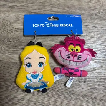 앨리스 & 체셔 고양이 인형 배지 키링