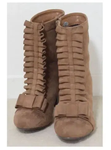 &LOVE 부츠 프릴 리본 스웨이드 부츠 L 3E