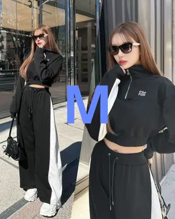 셰리미 cheri mi 슬림 레그 셋업 블랙 M 사이즈