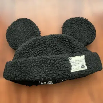 미키 복슬복슬 보아 모자 블랙