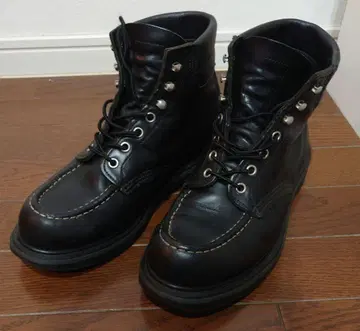 블랙 레이스업 워크 부츠