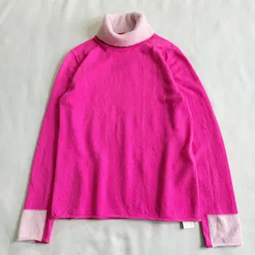 미사용 [ 갤러리 바이 ] 스코틀랜드 캐시미어 더블 하이넥 풀오버