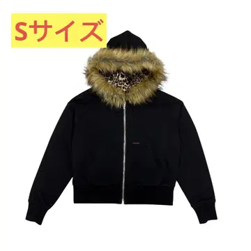 9/S PROJECT FUR ZIP HOODIE - BLACK