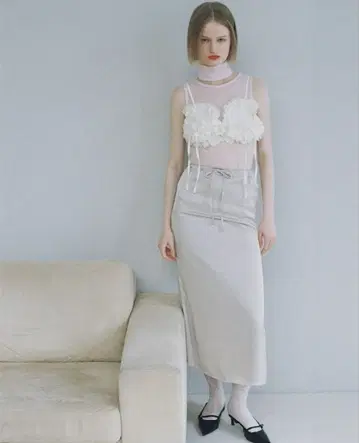 RONEPARK Frill pocket bustier (white)