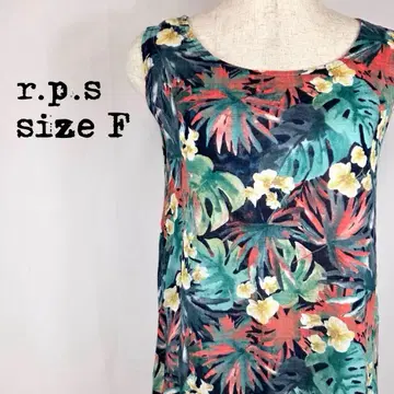 r.p.s 아르피에스 트로피컬 패턴 슬리브리스 원피스 size F