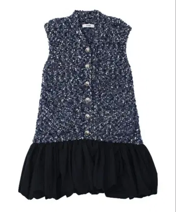 coel 니트 도킹 미니 원피스 네이비