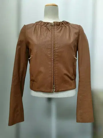 노블 브라운 가죽 자켓