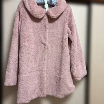 Ank Rouge 핑크 라운드 칼라 롱 코트