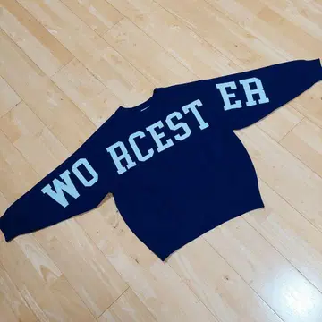 네이비 니트 스웨터 긴팔 WO RCES TEA