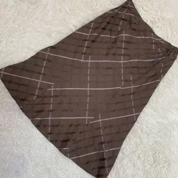 DAKS 체크 무늬 스커트 브라운 73-99 깔끔한 성인 오피스룩