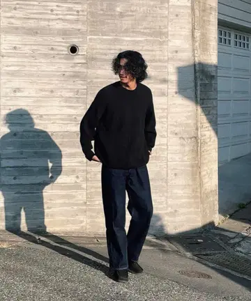 굿 사이즈 니트 스웨터 구제 의류 블랙 야마다 렌 노브랜드