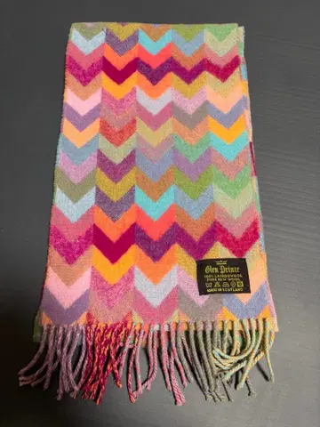 주말 한정판 가격 인하 Glen Prince 머플러 셰브론 패턴 로즈버드