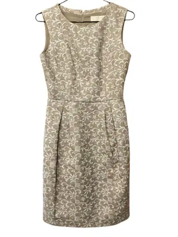 ICHIE 꽃무늬 자수 슬리브리스 원피스 36