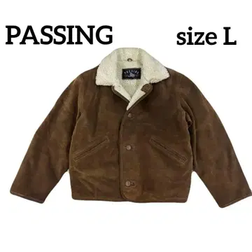 PASSING 리얼 무스탕 천연 가죽 보아 자켓 L 브라운