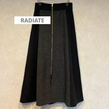 지퍼 달린 롱 스커트 그레이와 블랙