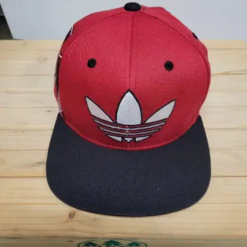 레어 블랙 택 90s-00s 아디다스 스냅백 캡 레드/블랙