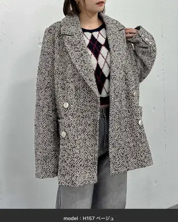 archives 헤링본 더블 자켓 코트