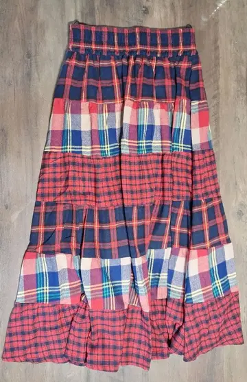 PAOPAO 구제 의류풍 플레어 롱 스커트