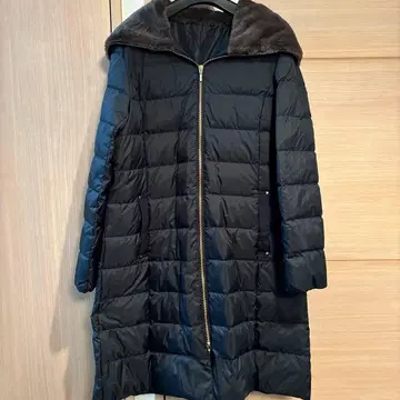 다운 퍼 후드 부착 코트 미사용