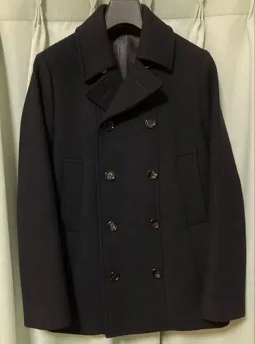 투모로우랜드 다크 네이비 더블 브레스트 피 코트 사이즈 0