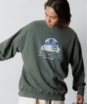 프릭스스토어 R2-D2 프린트 맨투맨 M 차콜 그레이