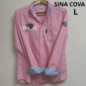 SINA COVA 시나코바 긴팔 버튼 다운 셔츠 L 핑크 자수