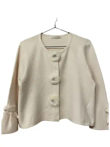 strawberry-fields 베이지 가디건 리본 포함