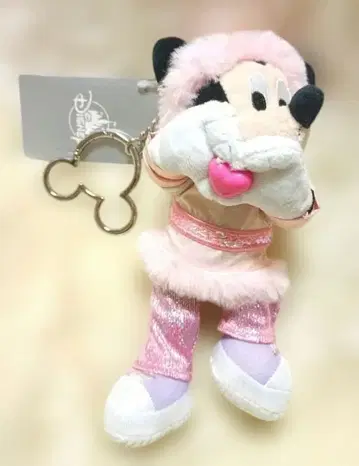 미키 봉제 인형 키링 키체인 핑크 HAPPY BIRTHDAY
