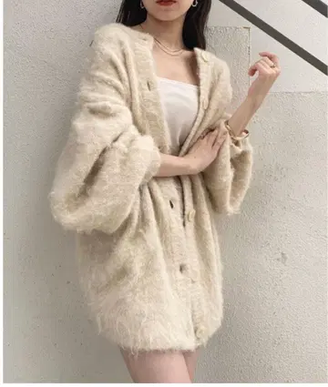 새상품 chico 2way 샤기 루즈 니트 가디건