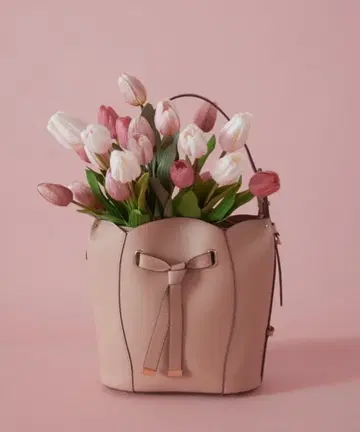 VIS 플라워 컷 숄더백