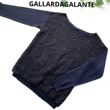 개럴개런트 프론트 레이스 니트 상의 네이비블랙