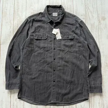 새상품 택 포함 UNIQLO 유니클로 블랙 데님 워크 셔츠