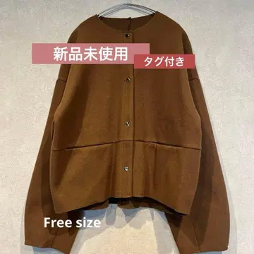 [ 미사용 새상품 ] 브라운 노카라 자켓 오버 사이즈 여성용