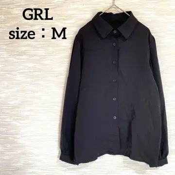 그레일 GRL 긴팔 셔츠 [M] 레귤러 카라 어깨 개더 심플 1037