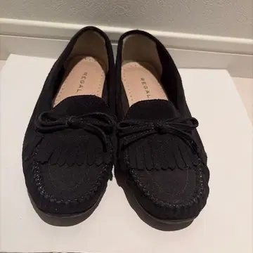 REGAL 블랙 스웨이드 로퍼