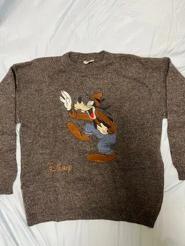 [ 새상품급 ] Vintage Disney 구피 니트 그레이