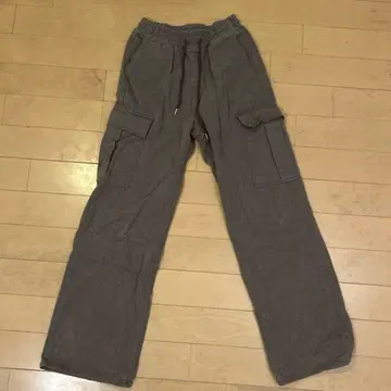 BLACKUP 크리프 코튼 와이드 카고 팬츠