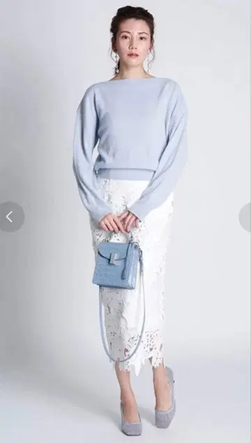 CELFORD 슬랜트 스커트 화이트