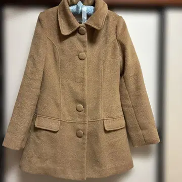 LIZLISA 브라운 버튼 코트 울 느낌